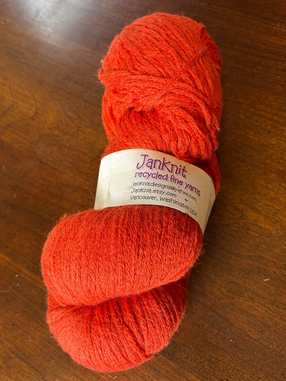 Recycled 100% Wool Yarn - Orange